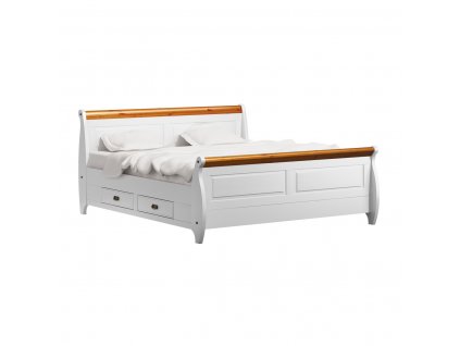 Toskania postel bílá med 140x200