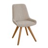 Béžová čalouněná židle s dřevěnými nohami R25 Bari