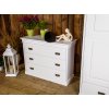 Komoda dřevěná 3 zásuvky bílá s dekorací