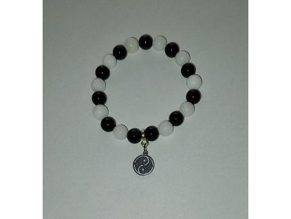 Ónix tejkvarc jin jang medállal