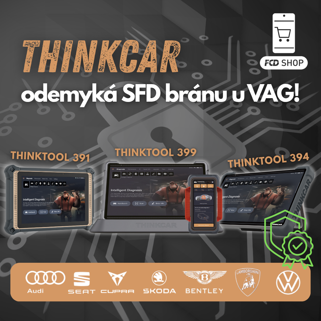 Novinka: THINKCAR nyní podporuje odemykání bezpečnostní brány SFD u vozidel koncernu VAG (Volkswagen, Škoda, Audi, SEAT)