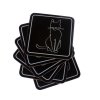 korkové podkafíčko silueta kočky na černé