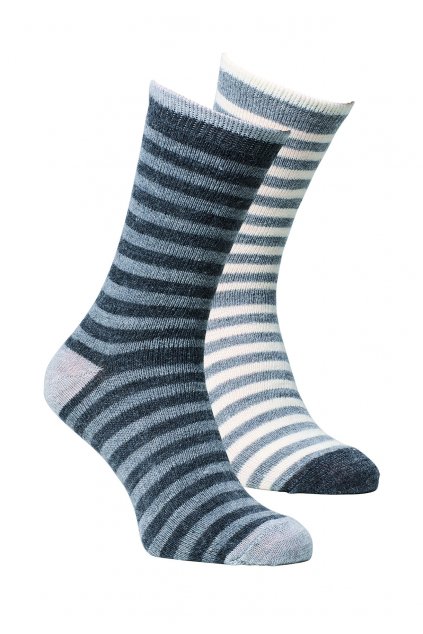 Ponožky z alpaky dětské  proužkované -duopack