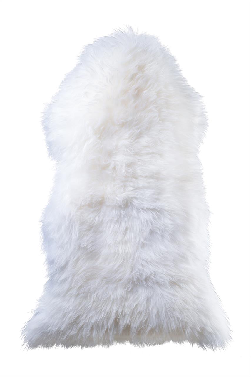 Fotografie Jehněčí kožešina bílá dlouhý vlas Velikost: 115 cm+, Zvolte variantu: Přírodně bílá