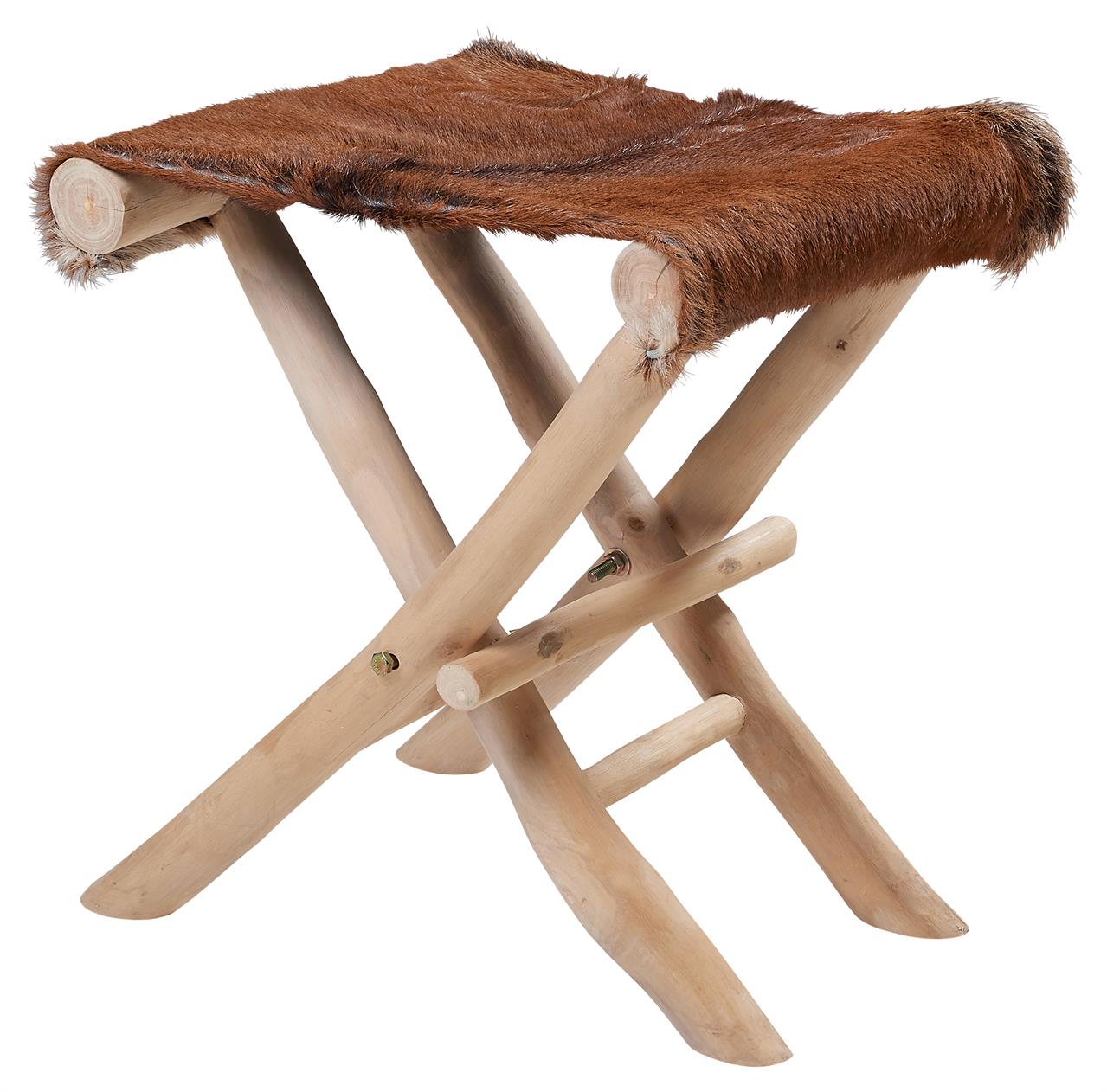 Fotografie Skládací stolička s dřevěnými nožkami Velikost: 35x40x45 cm, Zvolte variantu: Hnědá mix
