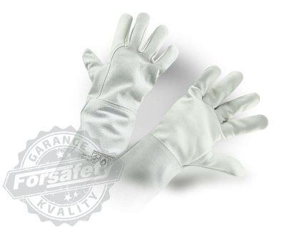 Celokožené rukavice + kevlar šití, 20cm manž.