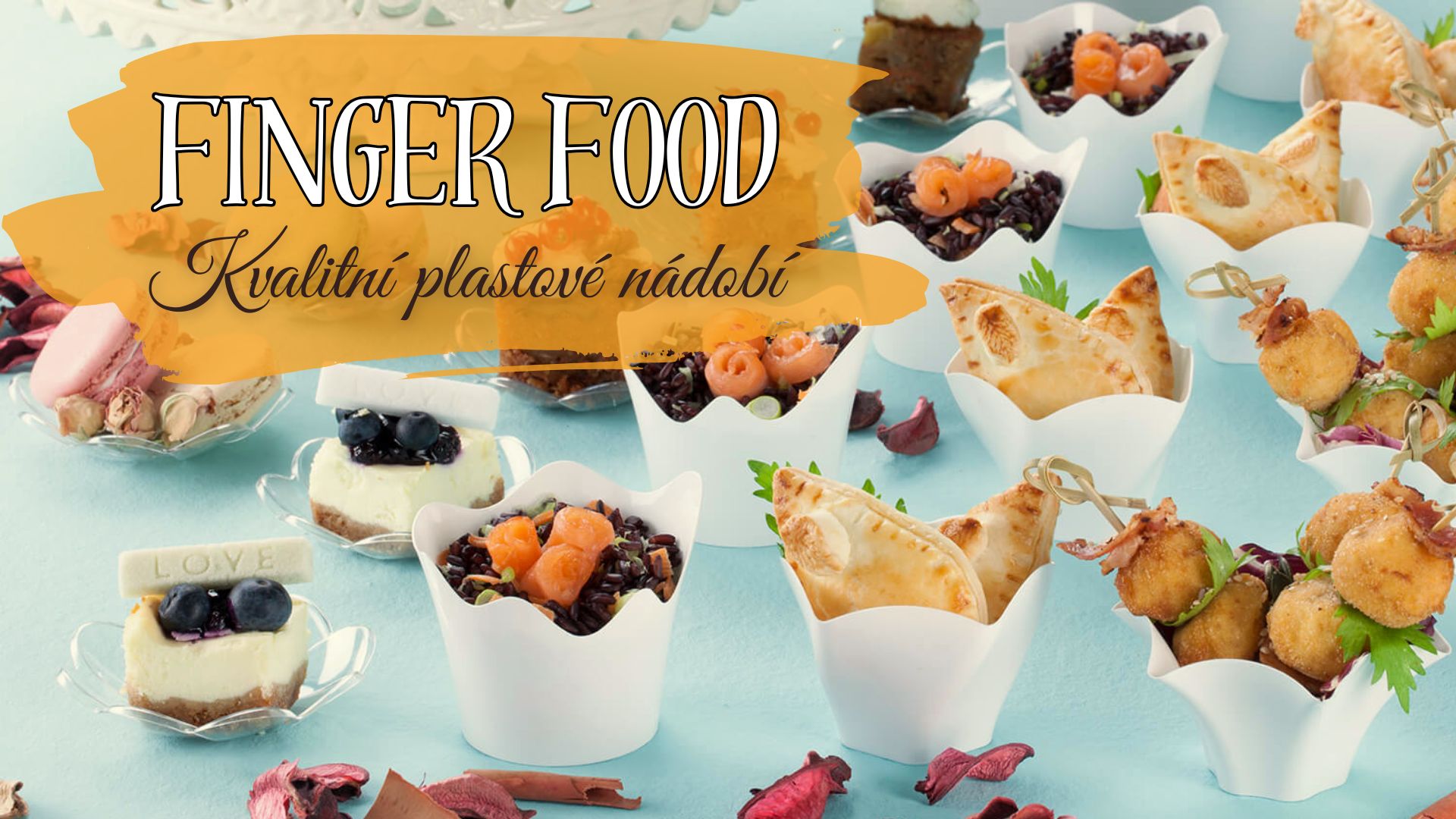 Luxusní plastové nádobí - finger food Gold Plast