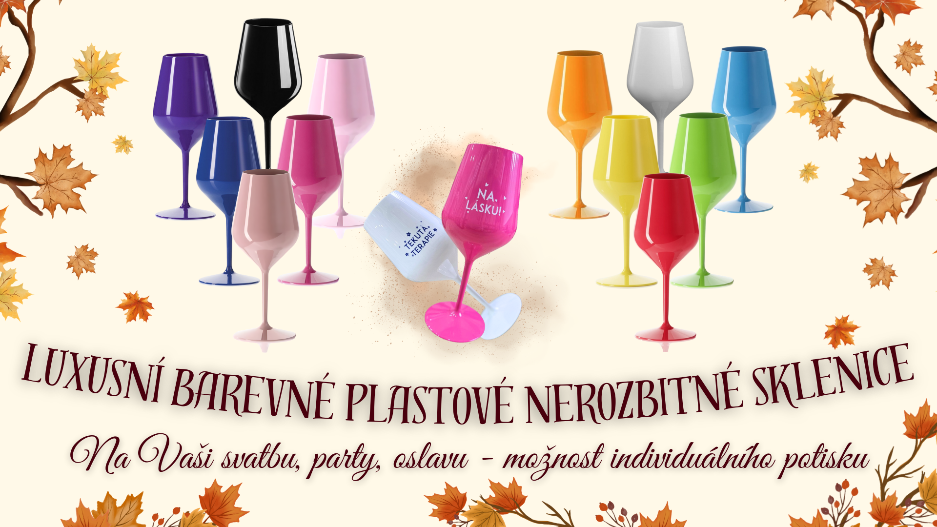 Luxusní barevné plastové sklenice