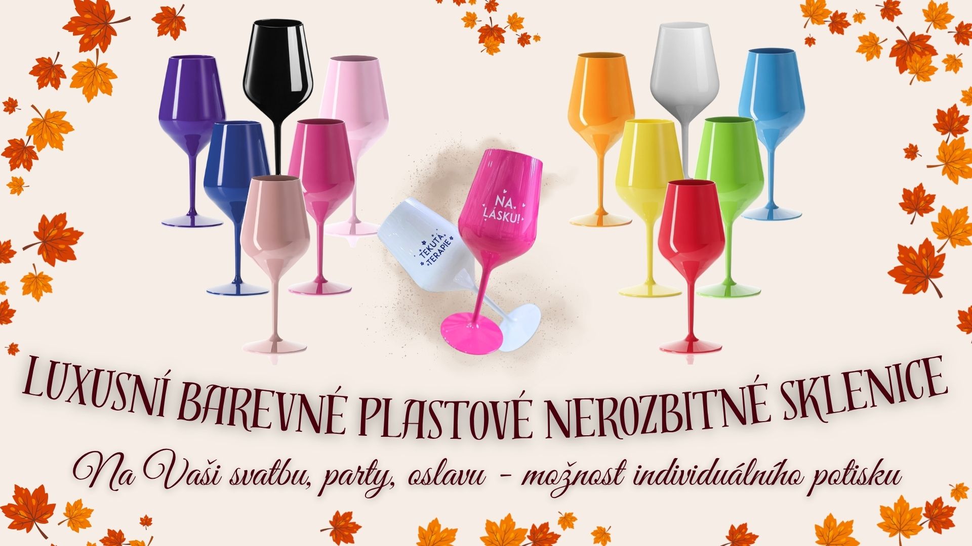 Luxusní barevné plastové sklenice