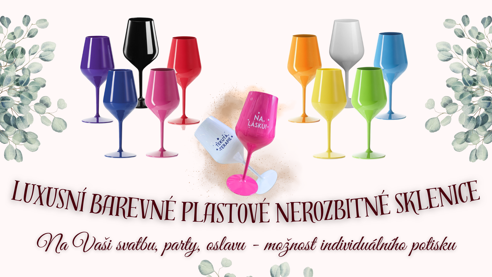 Luxusní barevné plastové sklenice