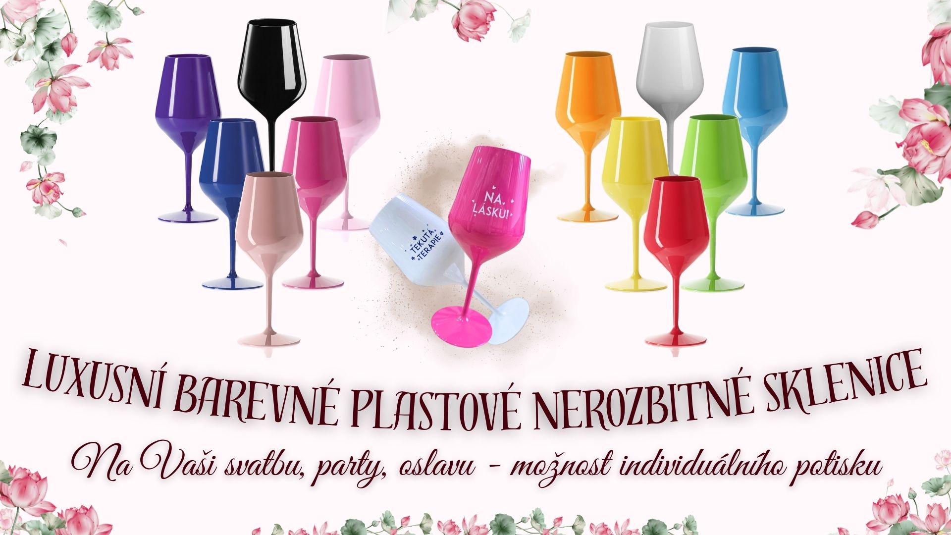 Luxusní barevné plastové sklenice