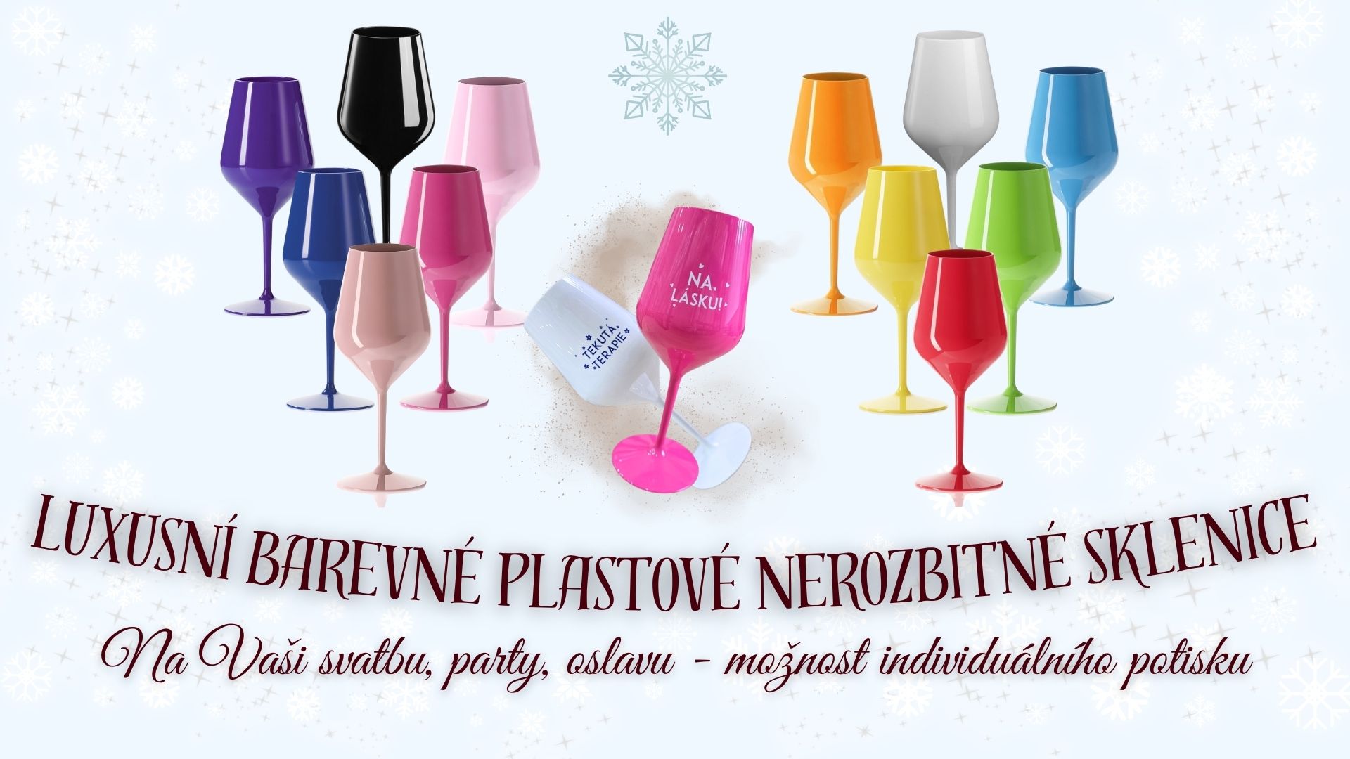 Luxusní barevné plastové sklenice