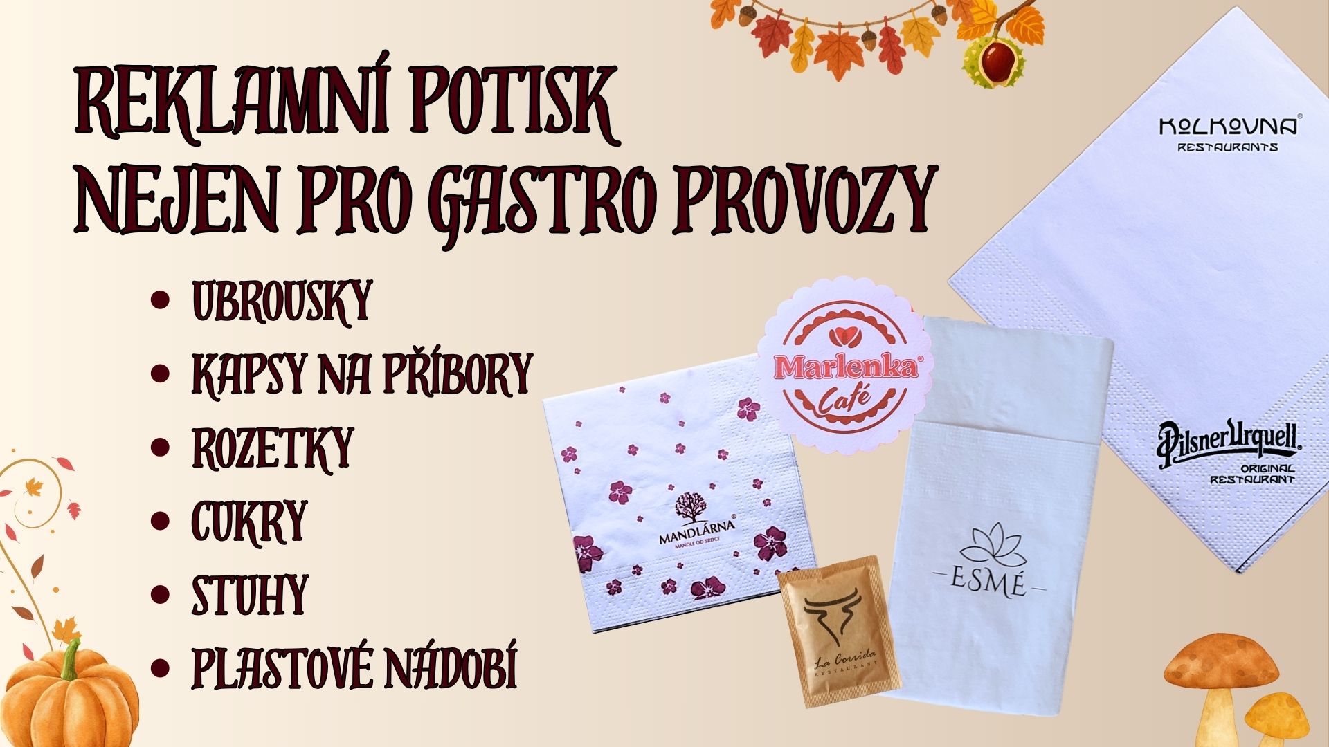 Logované ubrousky s potiskem