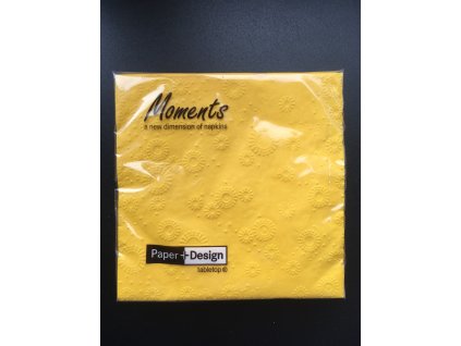 Ubrousky MOMENTS UNI YELLOW - 16ks 33x33 cm