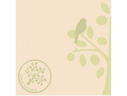 Airlaid ubrousky LOVE NATURE-BAUM - Olive/Nature brown/Beige-grey/Pebble stone - 50 ks 40x40 cm