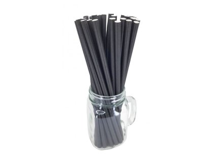 Brčka JUMBO papírová 4vrstvá EXTRA SILNÁ černá 8mm x 250mm 100ks