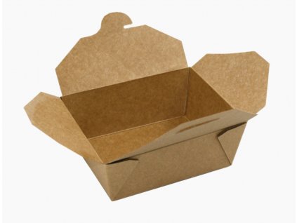 Papírový box EKO s chlopněmi na jídlo 2000ml kraft