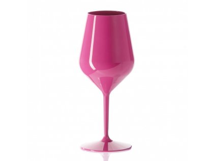 Plastový pohár nerozbitný na bílé víno a koktejly, TT 470 ml růžový