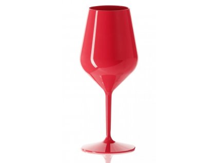 Plastový pohár nerozbitný na bílé víno a koktejly, TT 470 ml červený