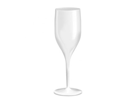 Plastová nerozbitná sklenice bílá na šampaňské FLUTE 150 ml