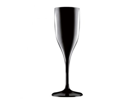 Plastová nerozbitná sklenice černá na šampaňské FLUTE 150 ml