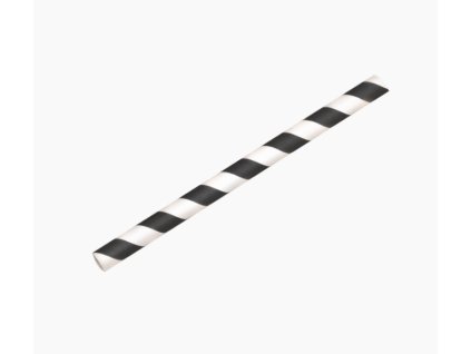 Brčko papírové koktejlové JUMBO proužky černo bílé 150x8mm