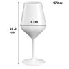 Plastová nerozbitná bílá sklenice na víno 470 ml Gold Plast rozměry