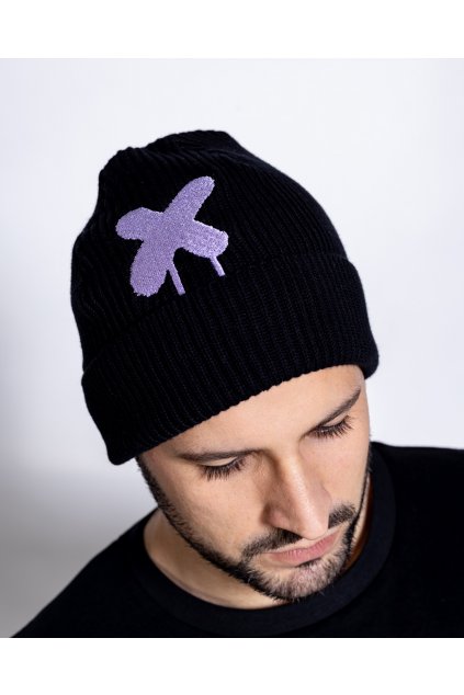Čepice černý Xko levandulové Genuine