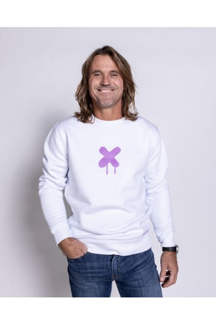 Mikina pánská bílá Xko levandulové Genuine