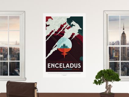 premistitelny samolepici plakat ekologicky mesic enceladus