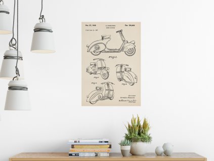 samolepici plakat vespa patent