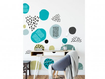 prelepovaci samolepky na zed abstrakt kids blue