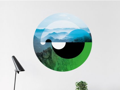 premistitelna samolepka wave mountains interier