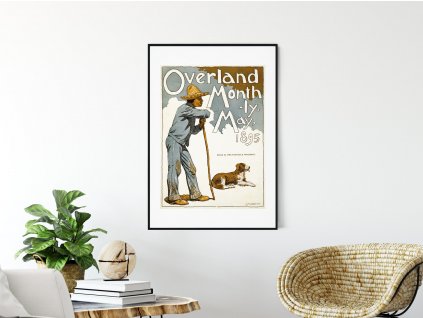 retro plakat Overland Monthly interier