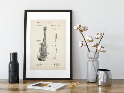 patent akusticka kytara plakat interier