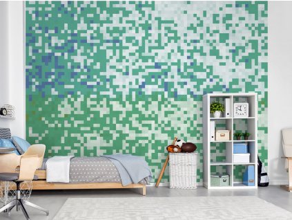 pixel craft zelena interier tapetado detskeho pokoje