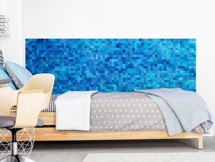 PRUH za postel pixel craft modra klasik interier