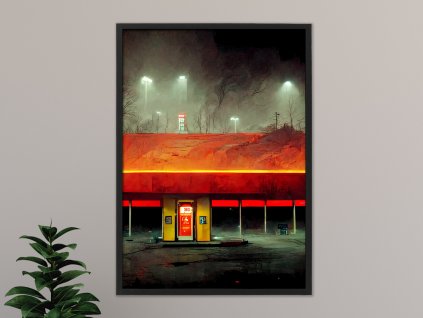 plakat lonely gas station 2 interier