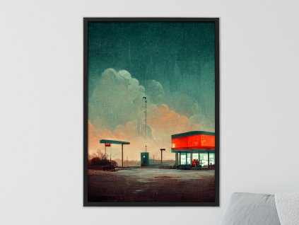 plakat lonely gas station 3 interier