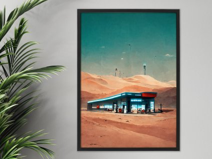 plakat lonely gas station 5 interier