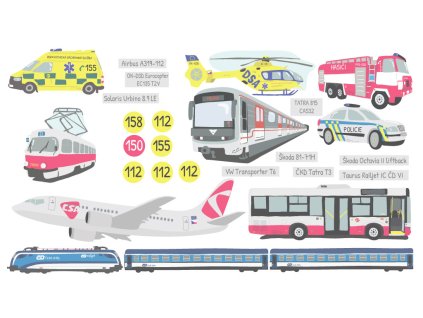 samolepky na zed dopravni prostredky v nasem meste