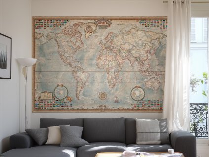tapeta mapa sveta executive map interier BIG