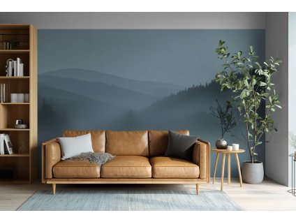 blede modra tapeta krajina melancholic land interier