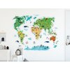 Dětská mapa světa přelepovací  - samolepky na zeď