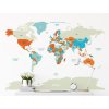 mapa sveta samolepici samolepka na zed oranžová interier