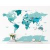 mapa sveta samolepici samolepka na zed modrá interier
