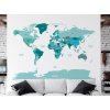 samolepici mapa sveta samolepka na zed modra