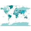 mapa sveta samolepici samolepka na zed modrá