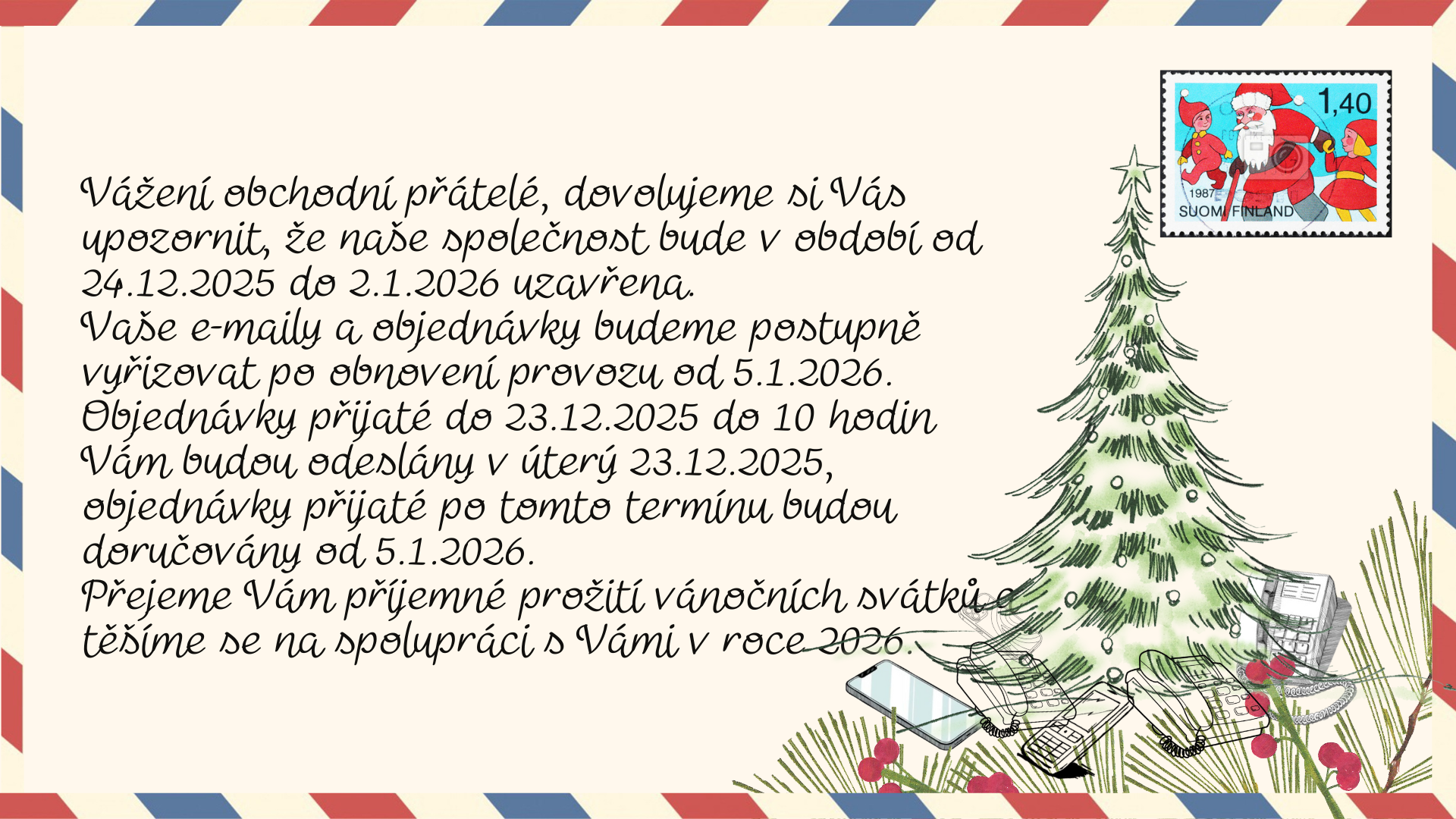 Provozni doba Vanoce 2025