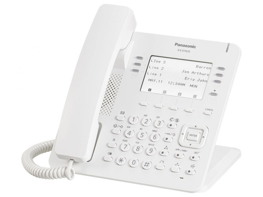Telefon digitální KX-DT635NE, velký podsvícený LCD, bílý